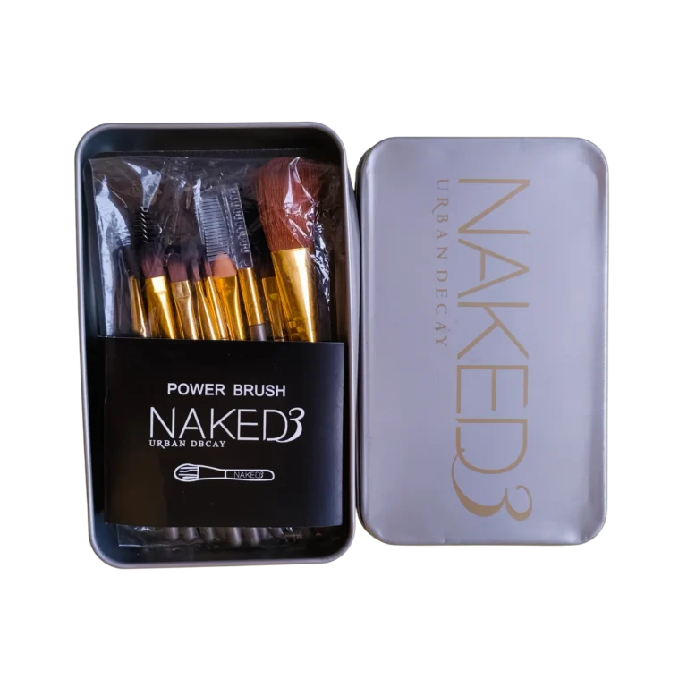 ست براش آرایشی ۱۲ عددی مدل Power Brush سری Naked 3 با جعبه فلزی