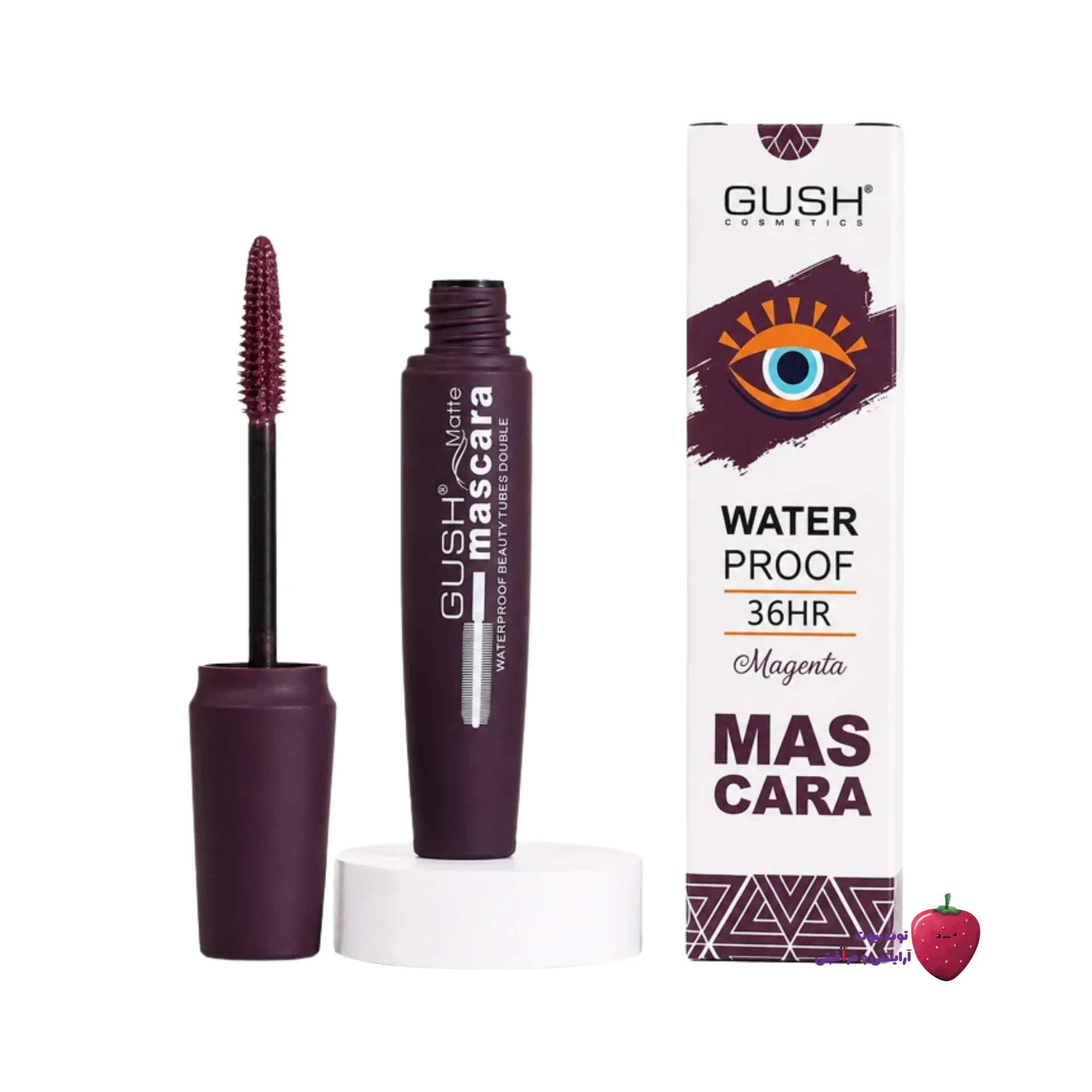 ریمل رنگی ضد آب ۳۶ ساعته رنگ زرشکی مژنتا با فرچه ژله ای تفکیک کننده